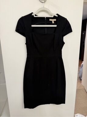 Banana Republic Black Square Neck Cap Sleeve Mini Dress